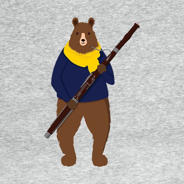 Bear with bassoon by yanatibear